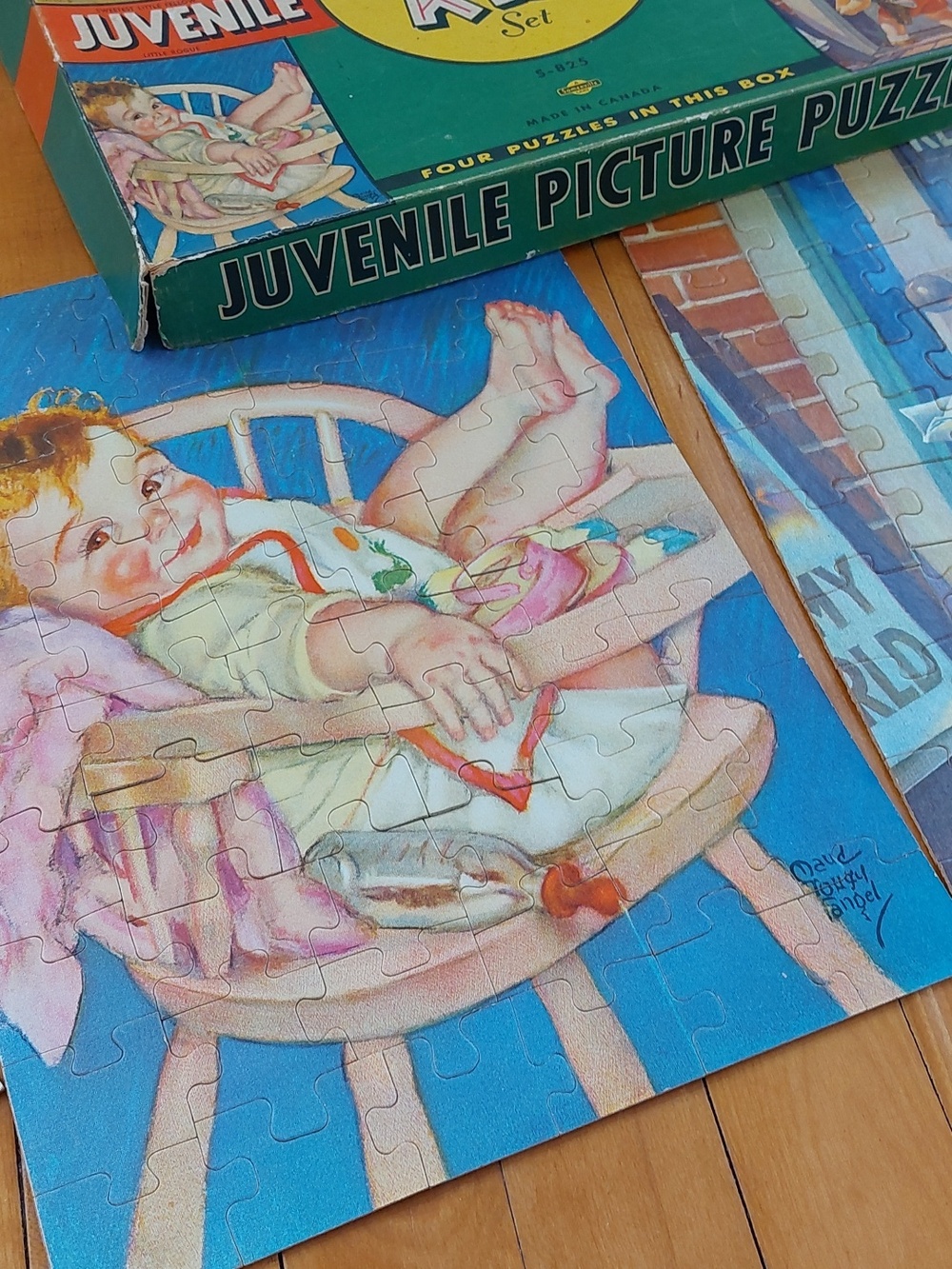 Vintage Cute Kids 4 Puzzles 1950's 50pc Pictures Nursery Baby